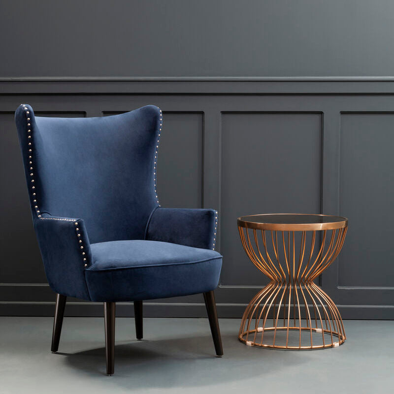 Orsina Wexley Wingback Lounge Chair – Blue Mid-Century Accent Chair