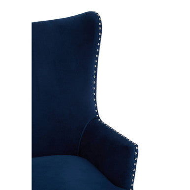 Orsina Wexley Wingback Lounge Chair – Blue Mid-Century Accent Chair