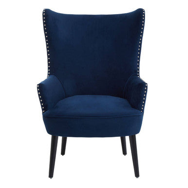 Orsina Wexley Wingback Lounge Chair – Blue Mid-Century Accent Chair