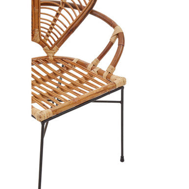 Orsina Manado Natural Rattan Armchair – Handwoven Coastal Accent Chair