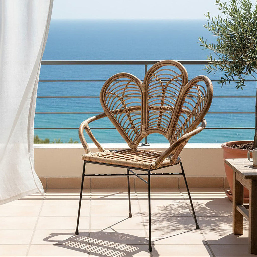 Orsina Manado Natural Rattan Armchair – Handwoven Coastal Accent Chair