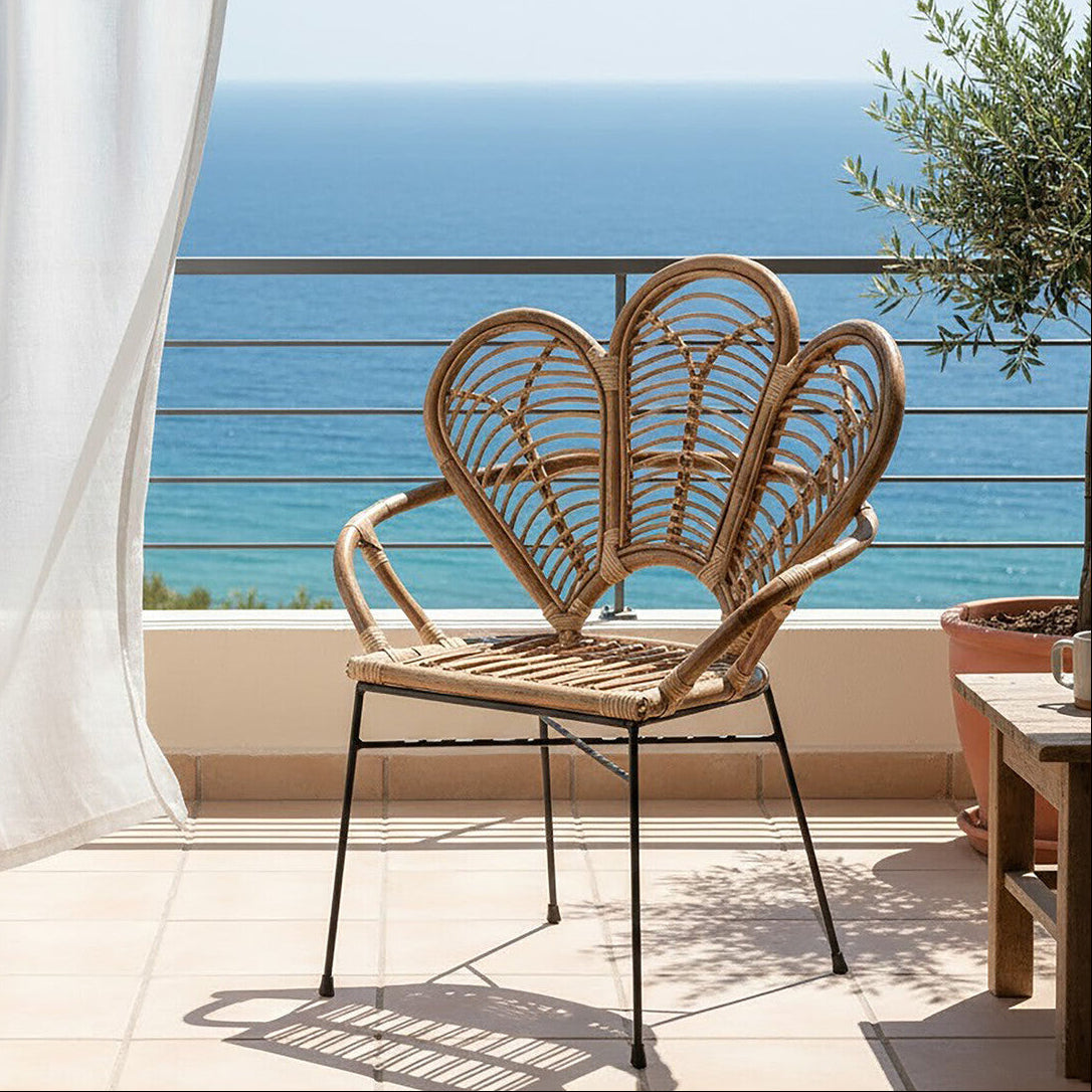 Orsina Manado Natural Rattan Armchair – Handwoven Coastal Accent Chair
