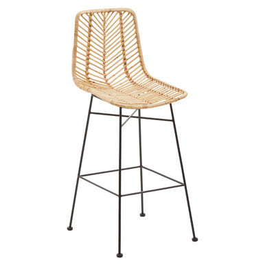 Orsina Manado Bar Chair – Handwoven Rattan Counter Stool with Slim Legs