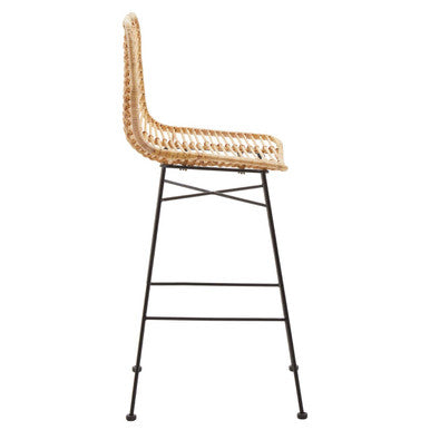 Orsina Manado Bar Chair – Handwoven Rattan Counter Stool with Slim Legs