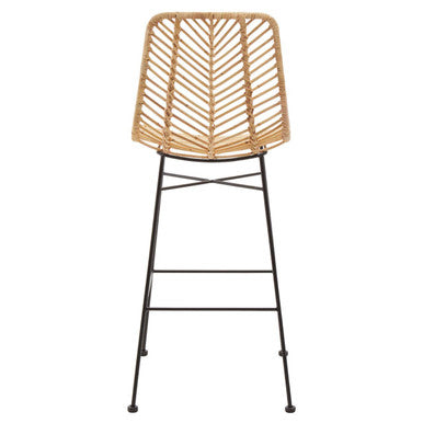 Orsina Manado Bar Chair – Handwoven Rattan Counter Stool with Slim Legs