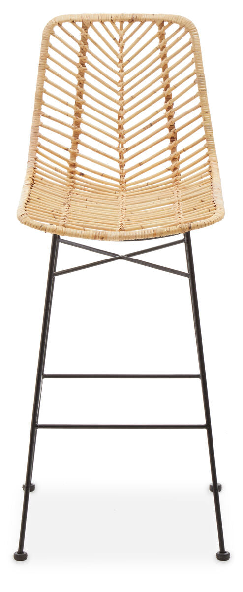 Orsina Manado Bar Chair – Handwoven Rattan Counter Stool with Slim Legs