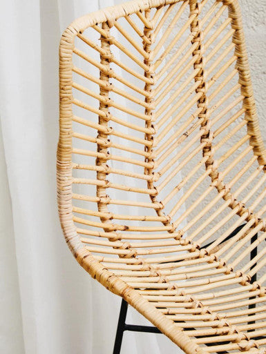 Orsina Manado Bar Chair – Handwoven Rattan Counter Stool with Slim Legs