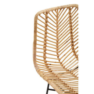 Orsina Manado Bar Chair – Handwoven Rattan Counter Stool with Slim Legs
