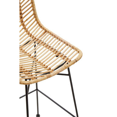 Orsina Manado Bar Chair – Handwoven Rattan Counter Stool with Slim Legs