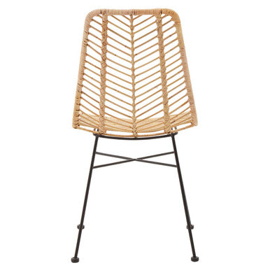 Orsina Manado Jawit Natural Rattan Accent Chair – Modern Iron Legs