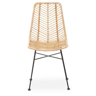 Orsina Manado Jawit Natural Rattan Accent Chair – Modern Iron Legs