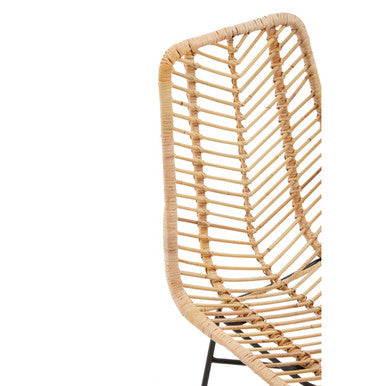 Orsina Manado Jawit Natural Rattan Accent Chair – Modern Iron Legs