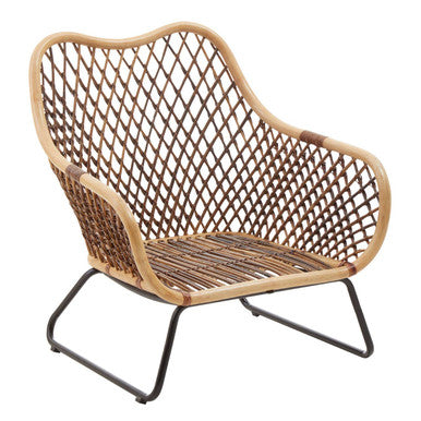 Orsina Manado Accent Chair – Black Iron Frame & Rattan Weave