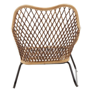 Orsina Manado Accent Chair – Black Iron Frame & Rattan Weave