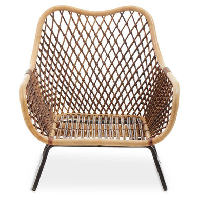 Orsina Manado Accent Chair – Black Iron Frame & Rattan Weave