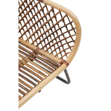 Orsina Manado Accent Chair – Black Iron Frame & Rattan Weave