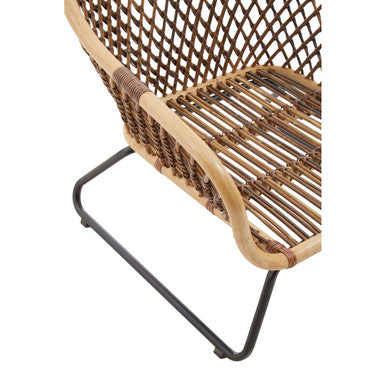 Orsina Manado Accent Chair – Black Iron Frame & Rattan Weave