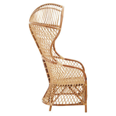 Orsina Manado High Back Natural Rattan Accent Chair – Handwoven Wood