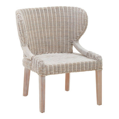 Orsina Manado Wicker Accent Chair – Handwoven Winged Back Mahogany