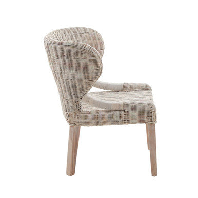 Orsina Manado Wicker Accent Chair – Handwoven Winged Back Mahogany