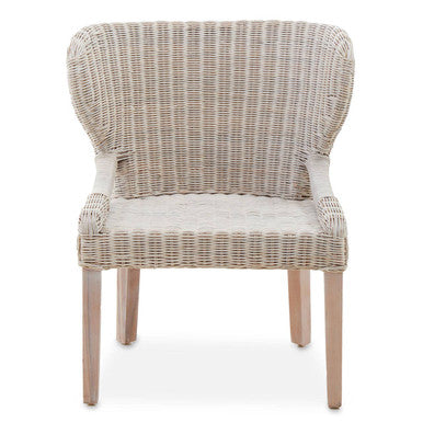 Orsina Manado Wicker Accent Chair – Handwoven Winged Back Mahogany