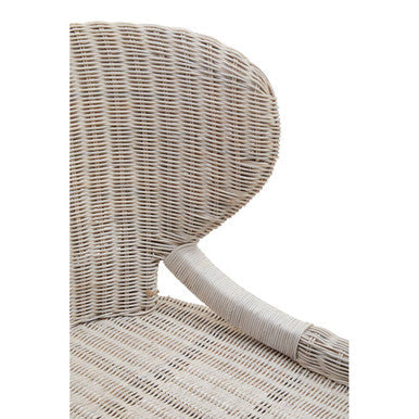 Orsina Manado Wicker Accent Chair – Handwoven Winged Back Mahogany