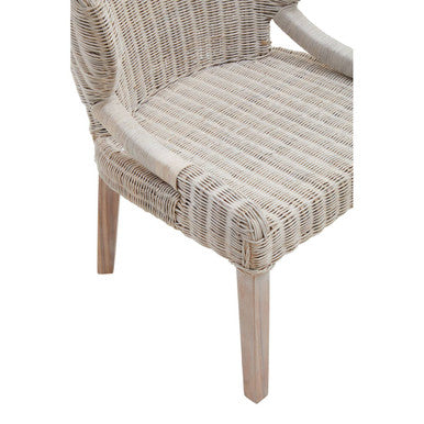 Orsina Manado Wicker Accent Chair – Handwoven Winged Back Mahogany