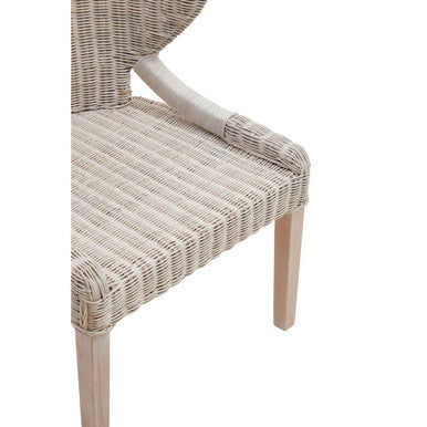 Orsina Manado Wicker Accent Chair – Handwoven Winged Back Mahogany