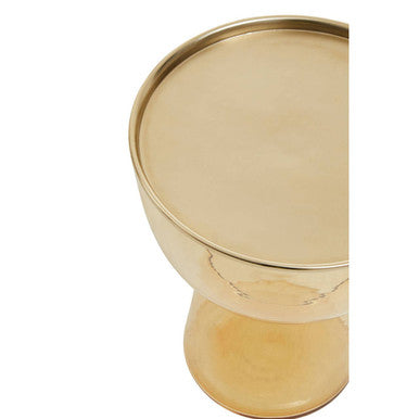Orsina Martini Amber Glass Side Table – Retro Gold Metal Frame