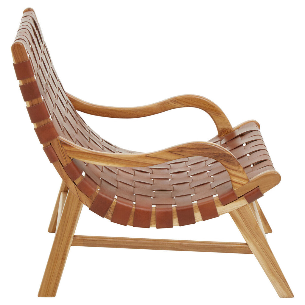 Orsina Kendari Brown Woven Leather Dining Chair – Modern Seating
