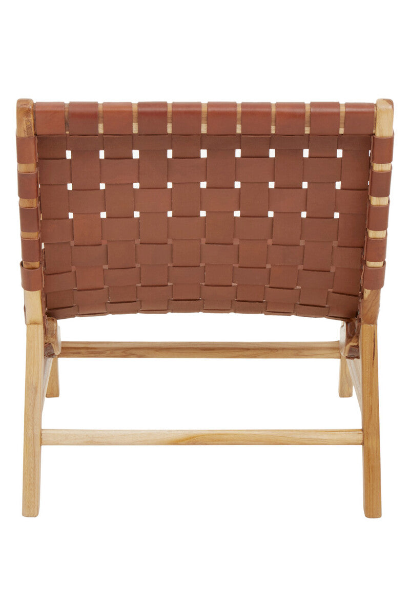 Orsina Kendari Brown Woven Leather Dining Chair – Modern Seating