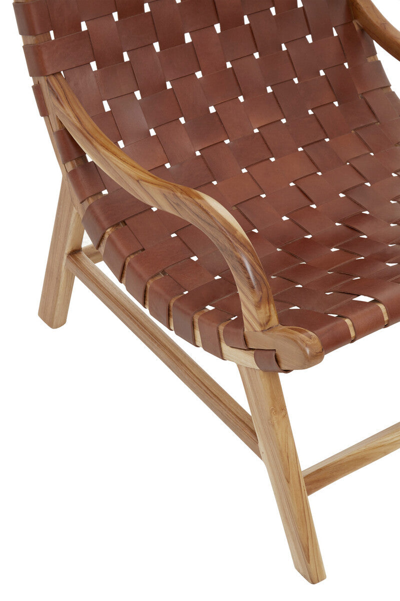 Orsina Kendari Brown Woven Leather Dining Chair – Modern Seating