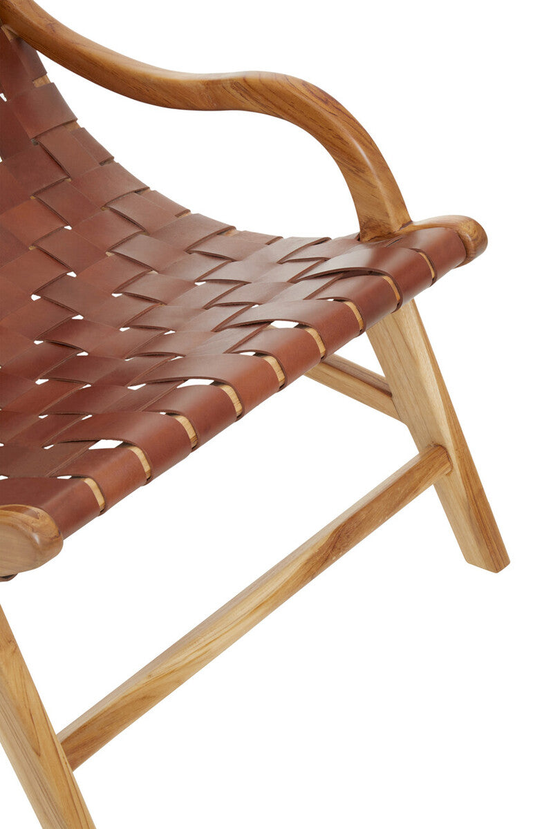 Orsina Kendari Brown Woven Leather Dining Chair – Modern Seating