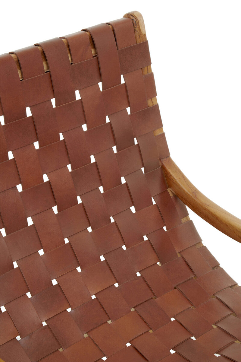 Orsina Kendari Brown Woven Leather Dining Chair – Modern Seating