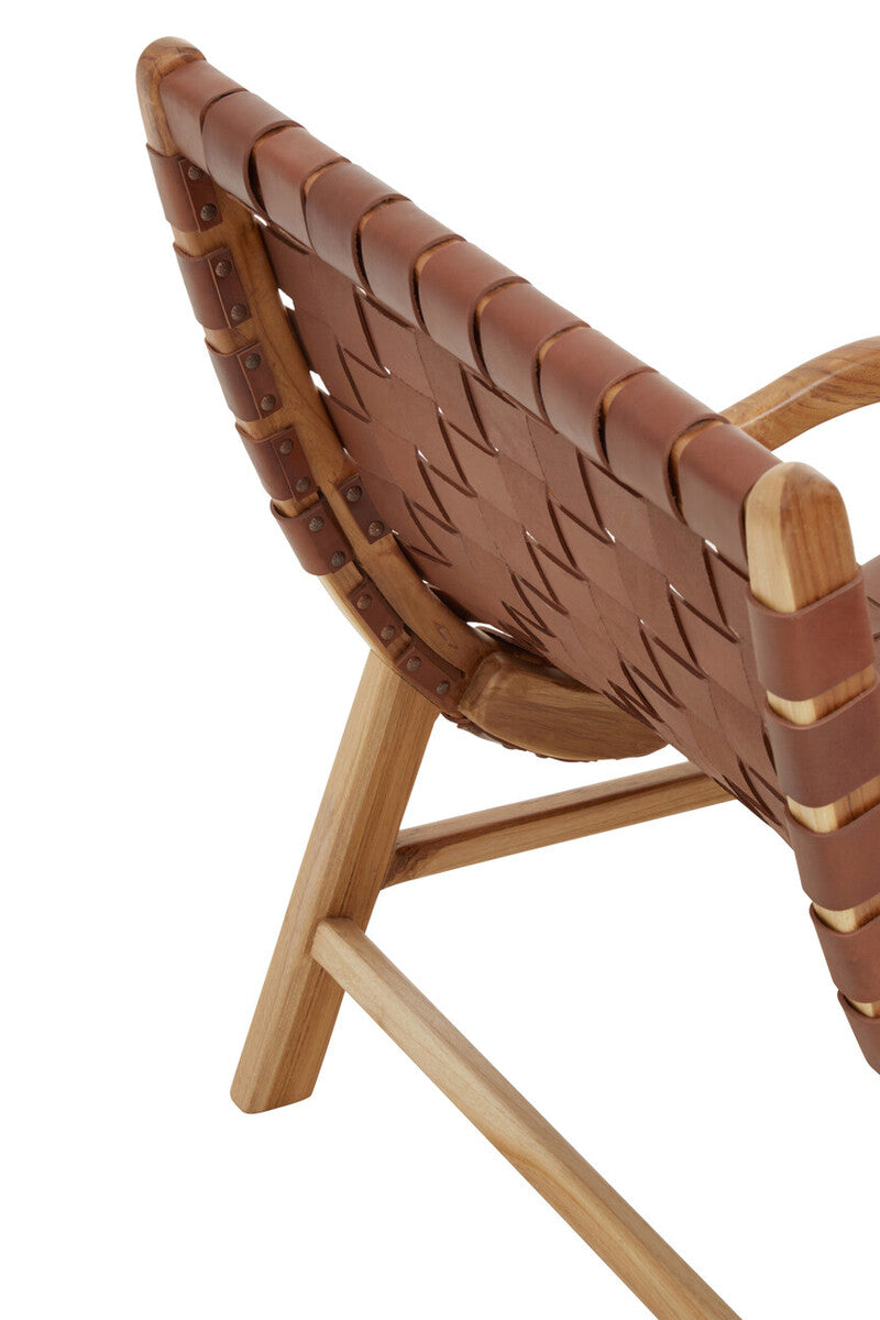 Orsina Kendari Brown Woven Leather Dining Chair – Modern Seating