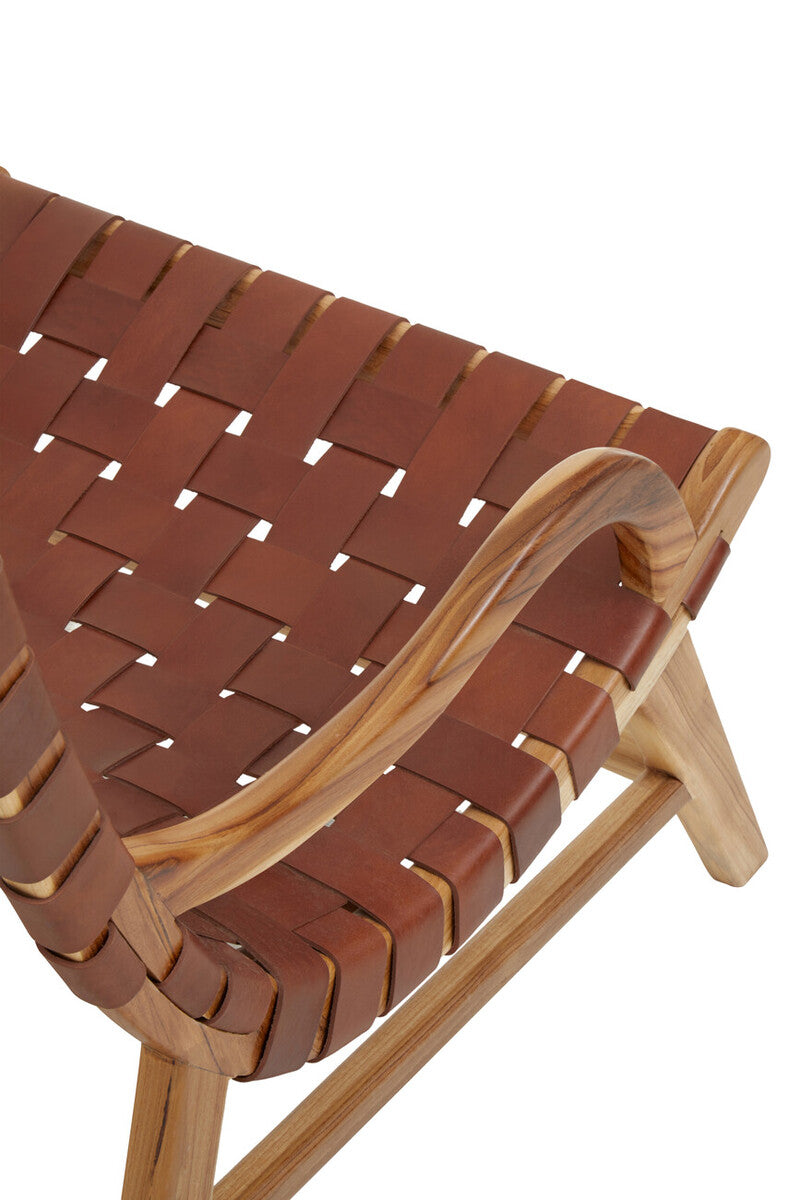 Orsina Kendari Brown Woven Leather Dining Chair – Modern Seating