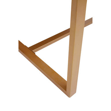 Orsina Kendari Teak Wood Dining Table | Herringbone Top & Gold Base