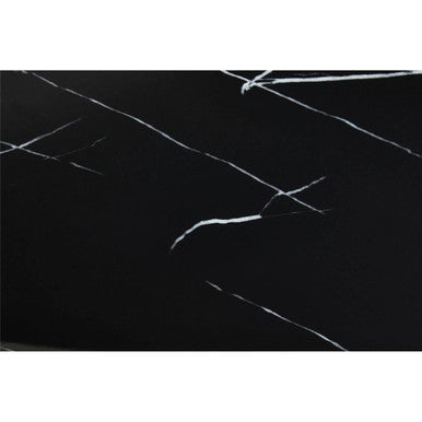 Orsina Moda Black Faux Marble Dining Table – Brushed Gold Base