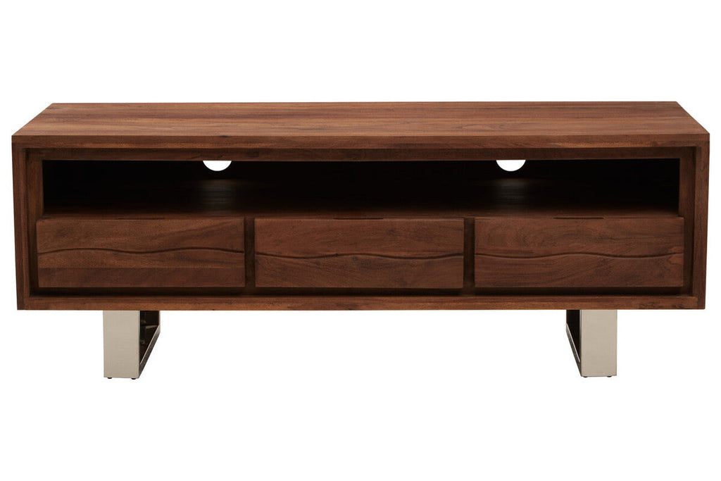 Orsina Simla Acacia Wood Media Unit | 3-Drawer TV Console with Storage