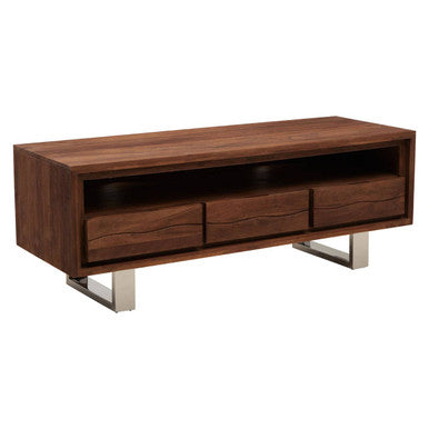 Orsina Simla Acacia Wood Media Unit | 3-Drawer TV Console with Storage