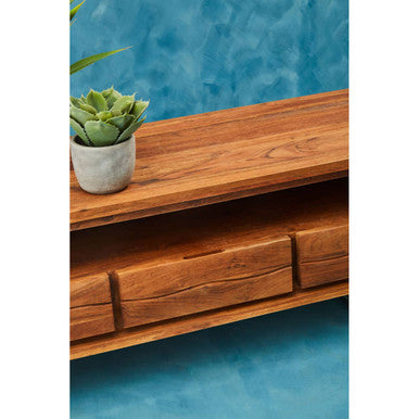 Orsina Simla Acacia Wood Media Unit | 3-Drawer TV Console with Storage