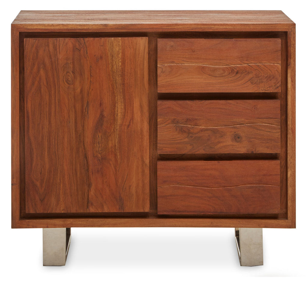Orsina Simla Acacia Wood Sideboard | 1 Door 3 Drawer Storage Cabinet