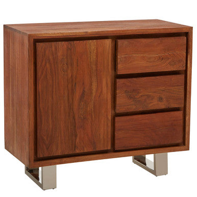 Orsina Simla Acacia Wood Sideboard | 1 Door 3 Drawer Storage Cabinet