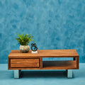 Orsina Simla Acacia Wood Coffee Table – Brown 1-Drawer Storage Table