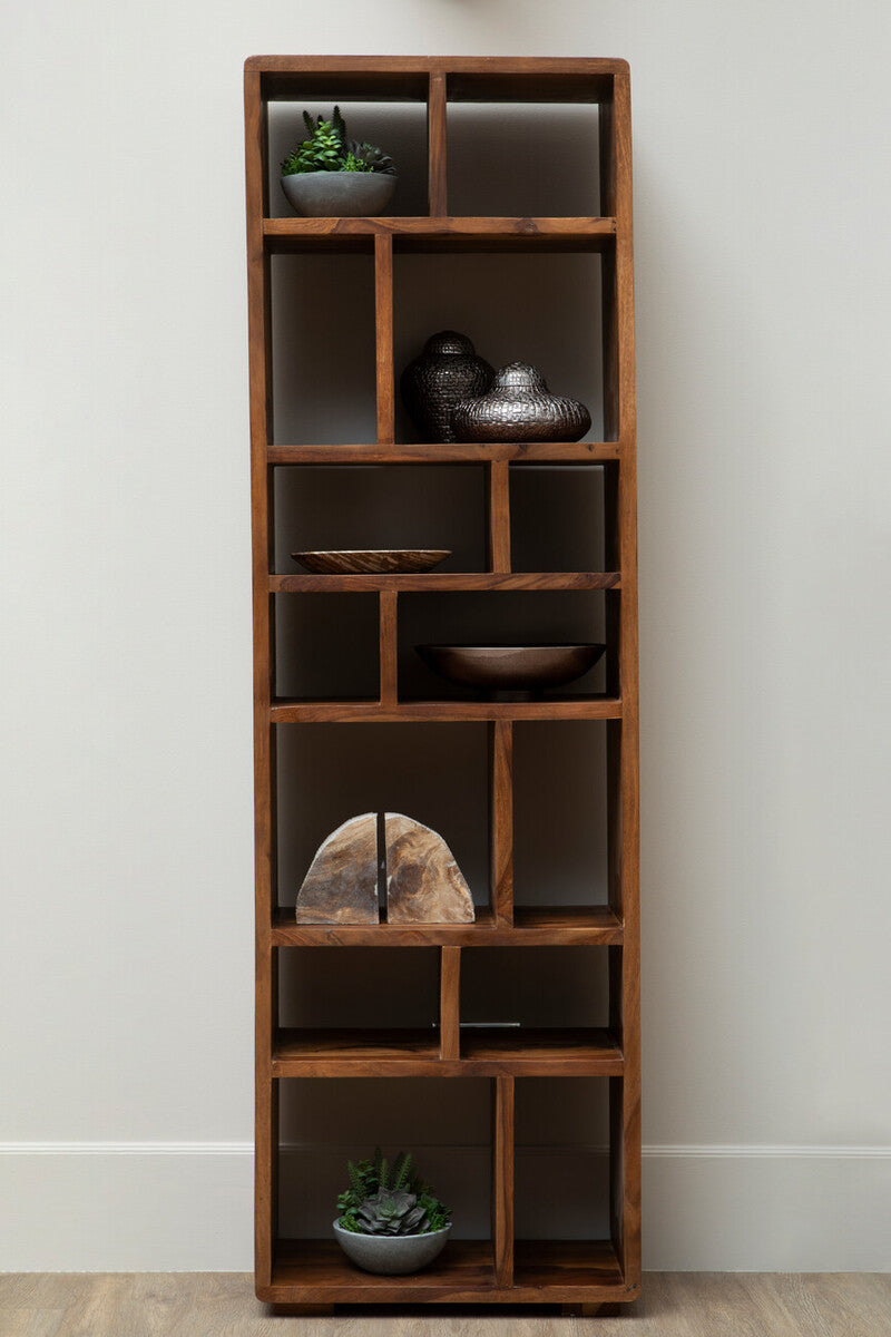 Orsina Surati Sheesham Wood Shelf Unit – Tall Solid Wood Bookshelf