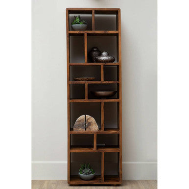 Orsina Surati Sheesham Wood Shelf Unit – Tall Solid Wood Bookshelf