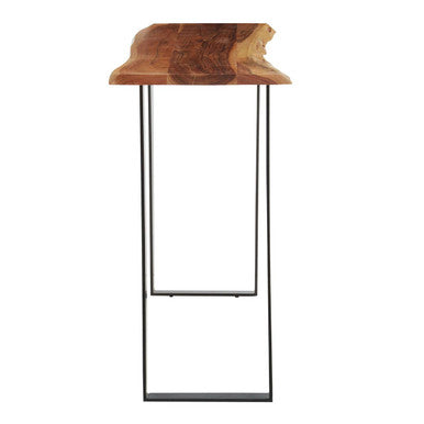 Orsina Surax Live Edge Acacia Wood Console Table with Black Iron Legs