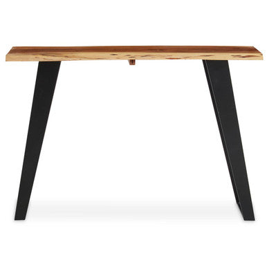 Orsina Surax Live Edge Acacia Wood Console Table with Black Iron Legs