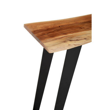 Orsina Surax Live Edge Acacia Wood Console Table with Black Iron Legs