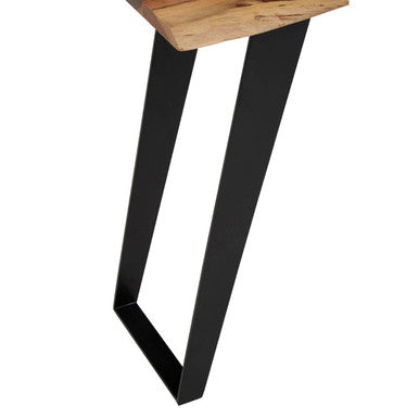 Orsina Surax Live Edge Acacia Wood Console Table with Black Iron Legs
